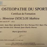 Diplôme ostéopathie du sport